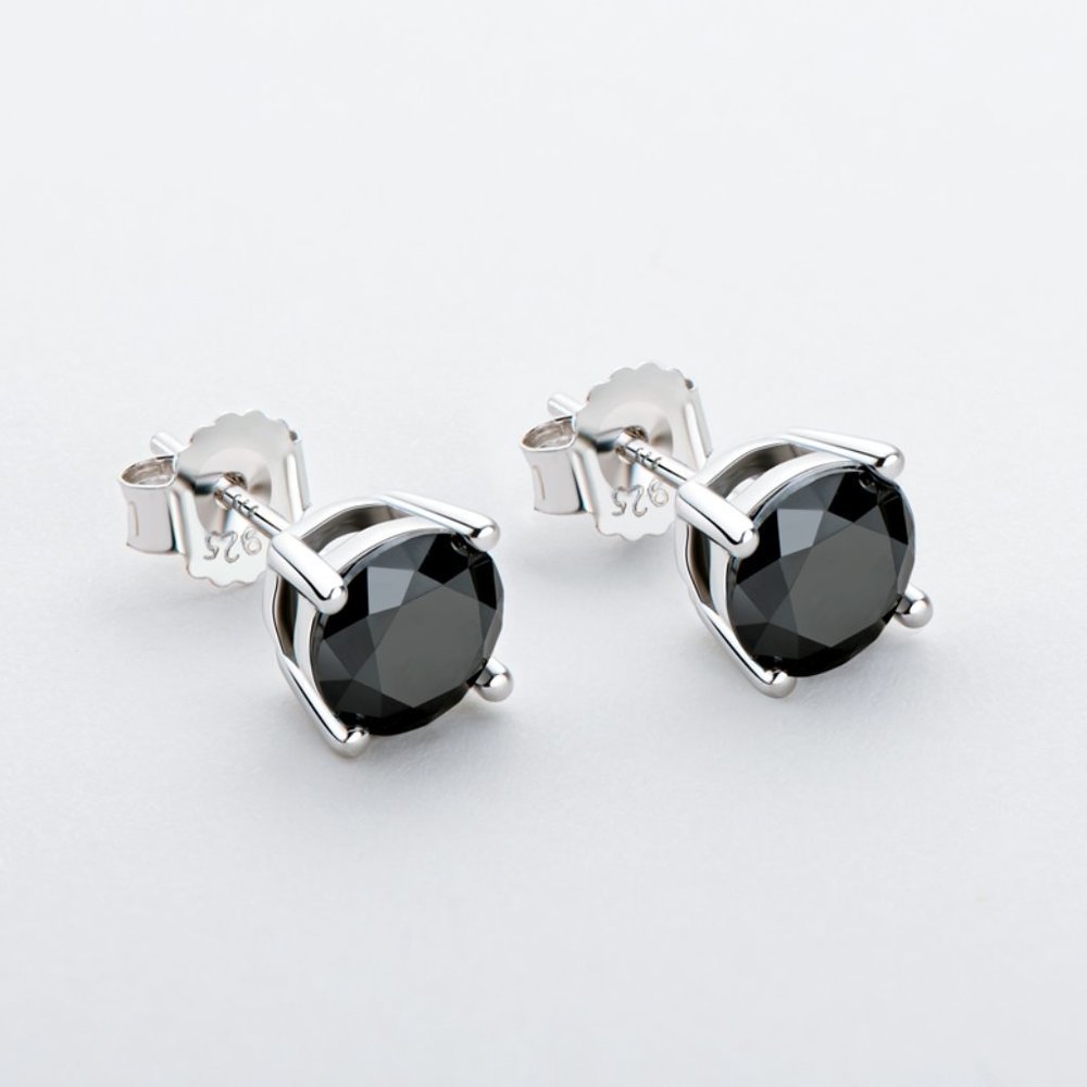 8MM S925 Sterling Silver CZ Stud Earrings for Women/Girl, US19251026